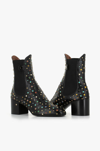 Stivaletto Angie Multicolor Studs Nero Donna