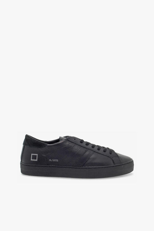 Sneakers HILL LOW VINTAGE CALF TOTAL-BLACK in pelle nero e nero