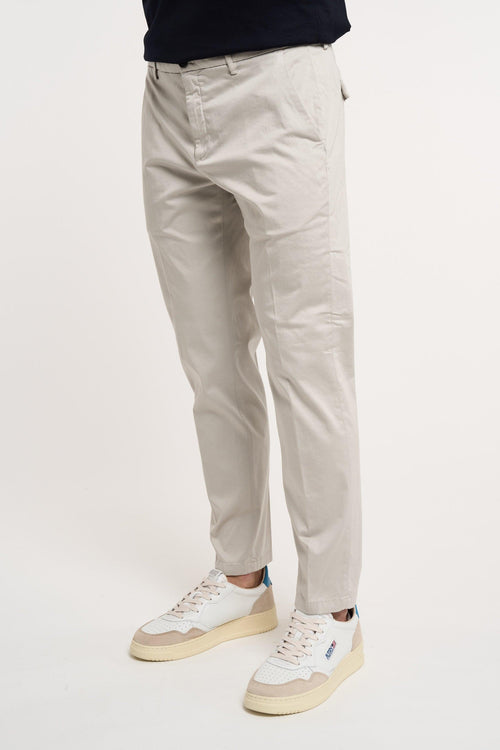 Pantalone Prince Chinos Crop in Misto Cotone Grigio - 2