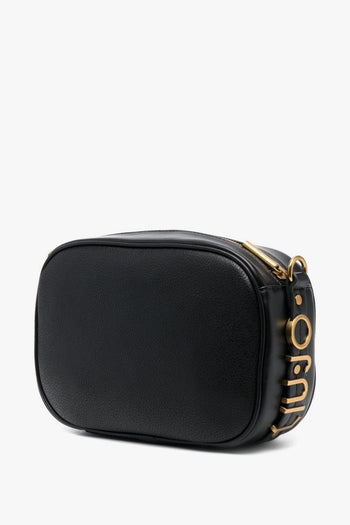 Borsa Nero Donna Placca Logo Dorata - 5