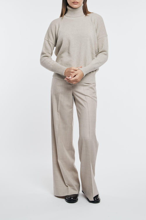 Maglia Dolcevita Over Size Naturale Donna