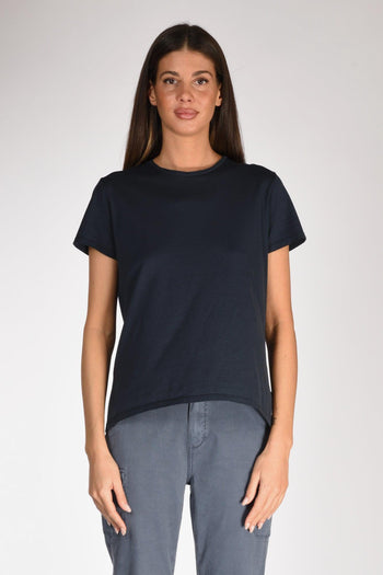 Tshirt Girocollo Blu Navy Donna - 2