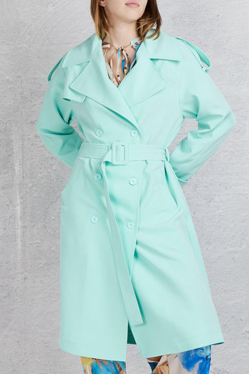 Trench Doppiopetto Verde Donna - 6