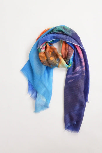 Sciarpa Stampa Blu/multicolor Donna - 2