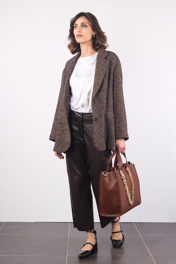 Blazer Spinato Inserto Lurex Moro/blu - 7