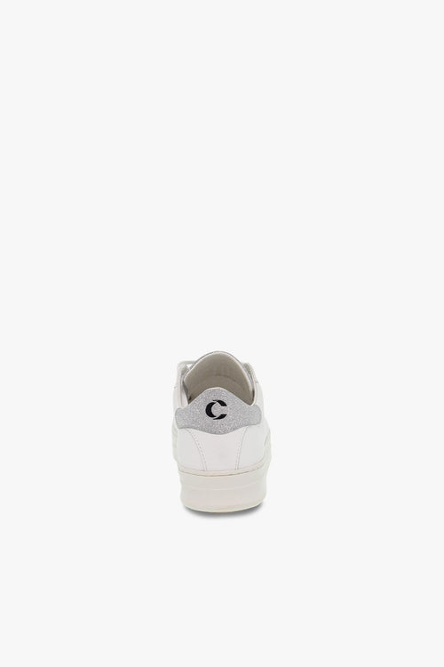 Sneakers SONIK LOW CUT in pelle e glitter bianco e argento - 2