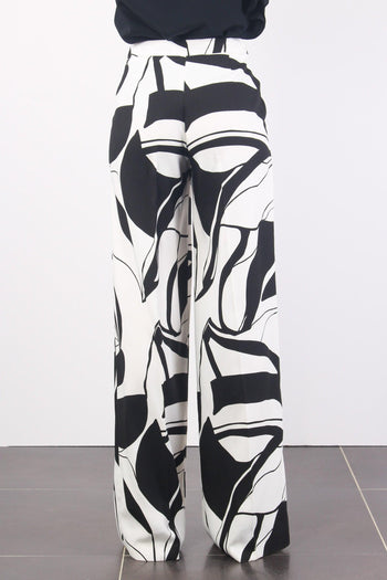 Pantalone Fantasia Astratta Bianco/nero - 3