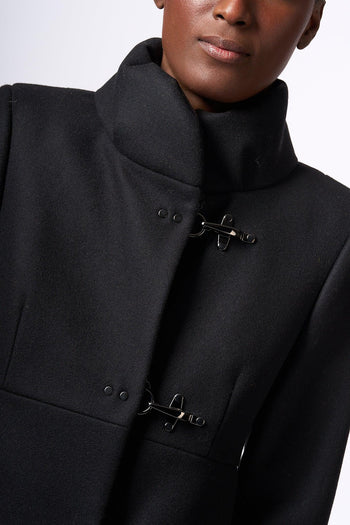 Cappotto Romantic Panno Nero Donna - 6