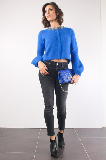 Cardigan Ricamo Galactic Blue - 3