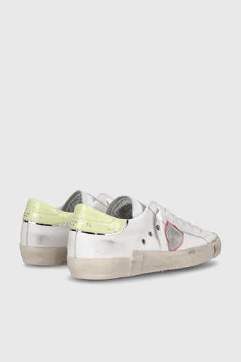 Sneaker Prsx Veau Croco Pop Blanc Jaune Bianco/giallo Fluo Donna - 3