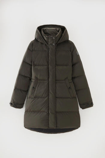 Piumino Alsea Puffy in Nylon Elasticizzato Verde Militare - 5