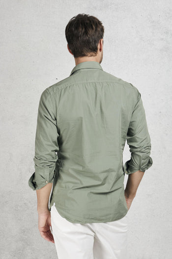 Camicia Cotone Lavato Verde Uomo - 5