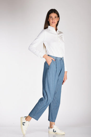 Pantalone Pinces Blu Jeans Donna - 2