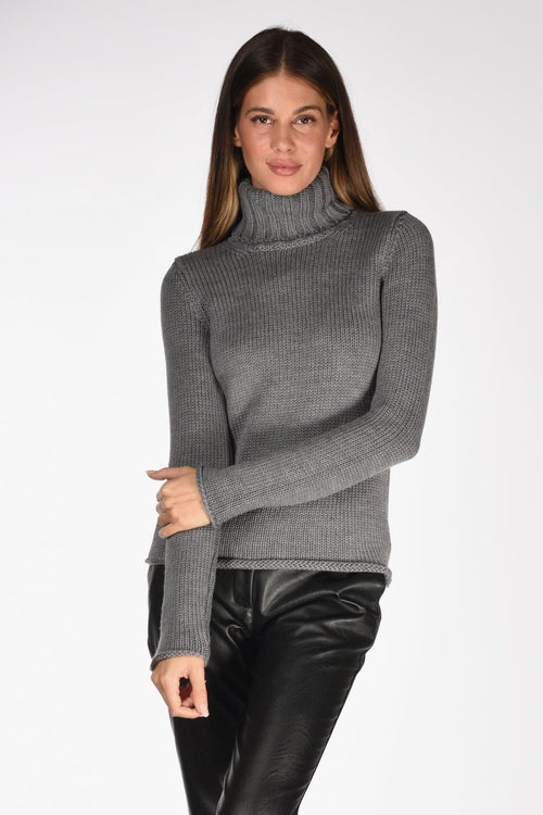 Slowear Maglia Collo Alto Grigio Donna