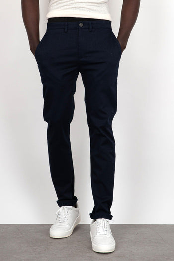 Pantalone Mike Cotone Blu Navy - 4