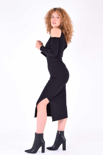 Abito Lungo Punto Milano Nero - 2