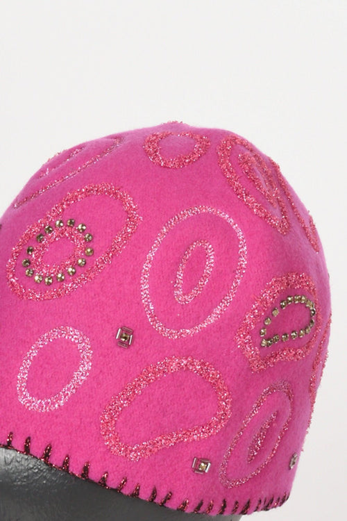 Cappello Decorato Fucsia Donna - 2