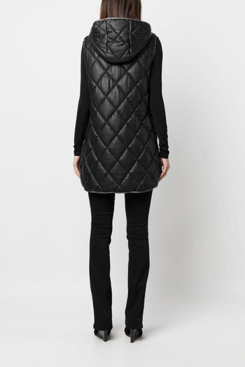 Gilet Nero Donna smanicato trapuntato - 4