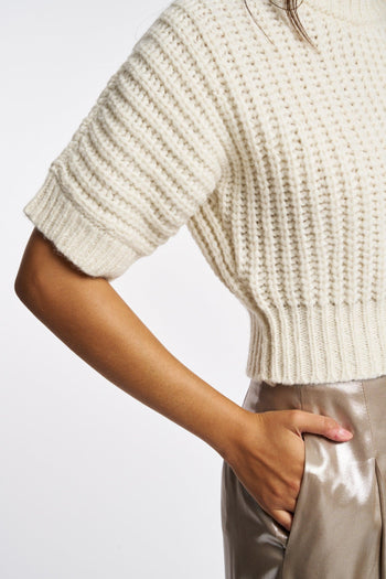 Maglia Tricot Bianco Donna - 7