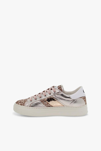Sneakers SONIK LOW CUT in laminato e glitter carne e rosa Donna Sneakers - 3