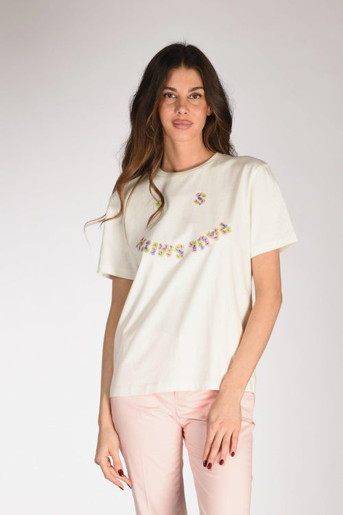 Tshirt Stampa Bianco/multicolor Donna