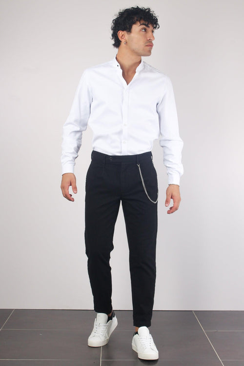 Malaga Pantalone Gessato Nero - 1