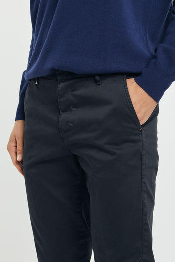 Pantalone chinos slim raso blu 233151-3 - 6