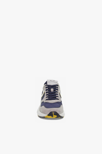 Sneakers ARPOLH SLAM in camoscio e nylon blu e grigio - 4