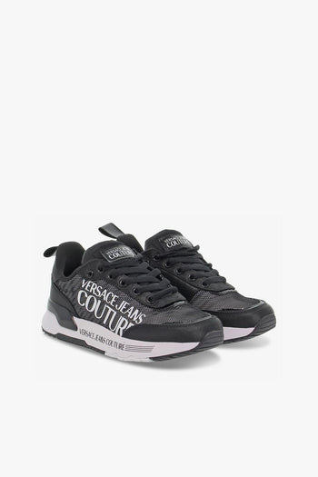 Sneakers JEANS COUTURE DYNAMIC in mesh e vernice nero e bianco - 5