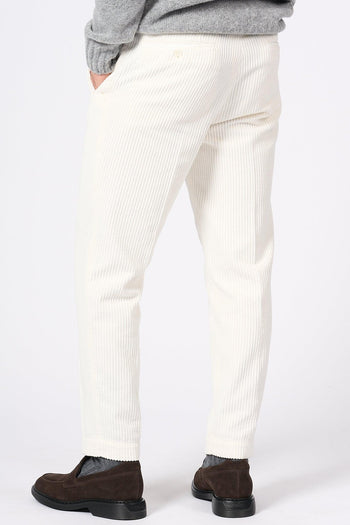 Pantalone Tapered Velluto Panna Uomo - 4