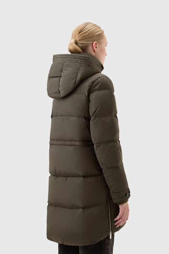 Piumino Alsea Puffy in Nylon Elasticizzato Verde Militare - 4
