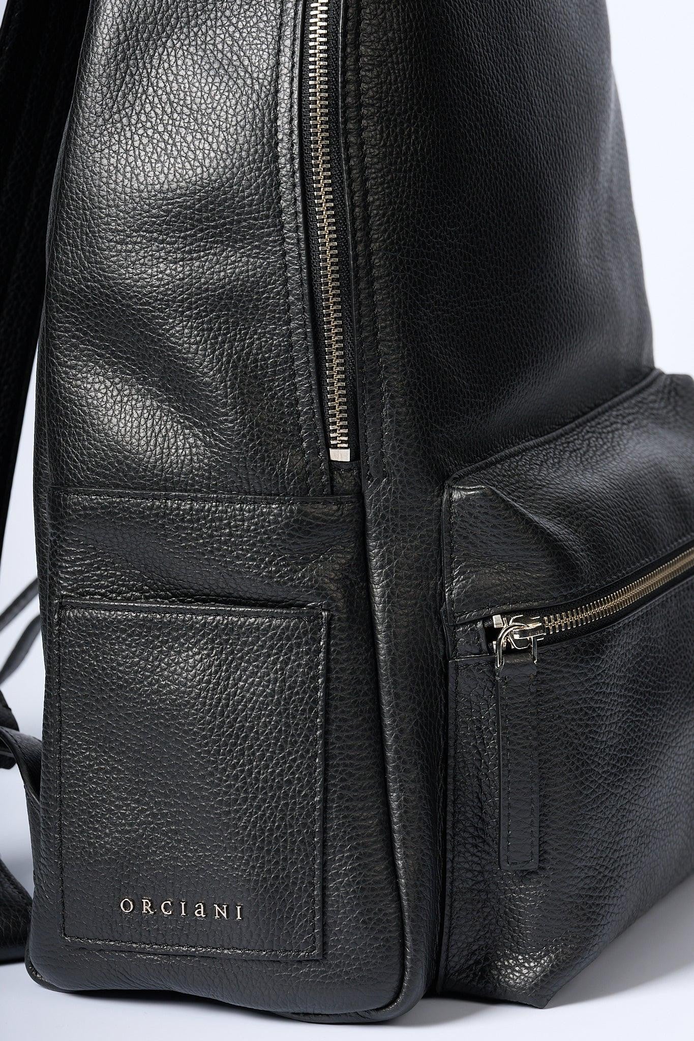 Zaino Pelle Micron Nero Uomo su Progetto Seta