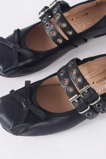 Ballerina Fibbia Borchie Vera Nero - 7