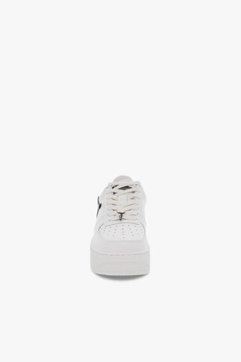 Sneakers RICH WHITE GLITTER PATENT in pelle e vernice bianco e nero - 4