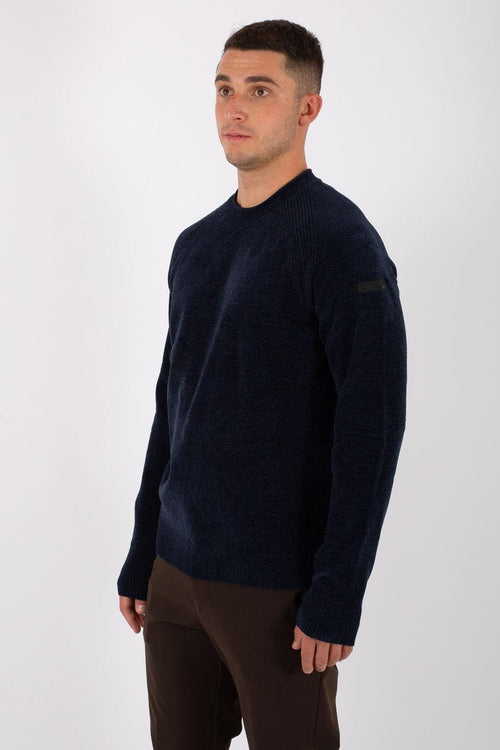 Pull Velvet Girocollo Blu Uomo