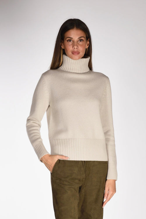 Collo Alto Beige Chiaro Donna
