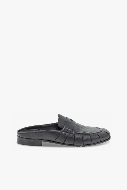 Sandalo basso SABOT MOCASSINO in pelle nero