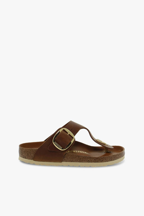 Sandalo basso GIZEH BIG BUCKLE in pelle cuoio