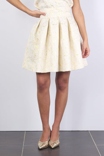 Gonna Ruota Broccato Panna/oro - 2