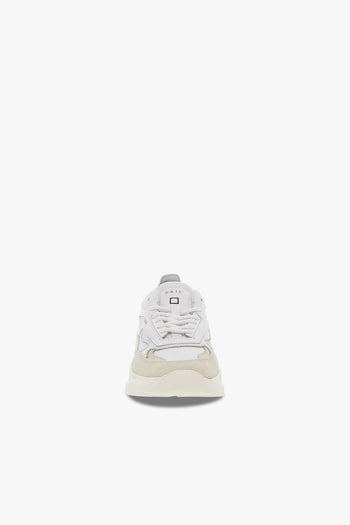 Sneakers FUGA DRAGON WHITE-BEIGE in pelle e laminato bianco e argento - 4