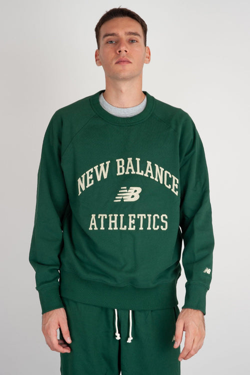 Felpa Athletics Varsity in Cotone Verde - 1