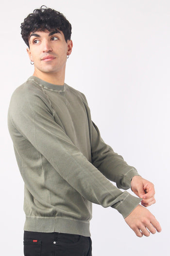 Girocollo Cotone Lavato Army Green - 4