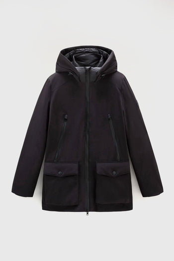 Parka Tech Softshell Nero Piumino - 4