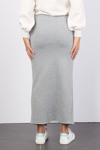 Gonna Felpa Spacco Grigio - 4