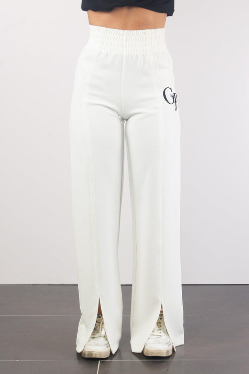 Pantalone Palazzo Spacco Off White - 2