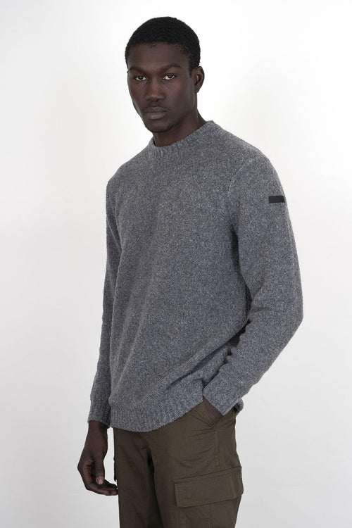 Maglia Bouclè Round Grigio Melange Uomo