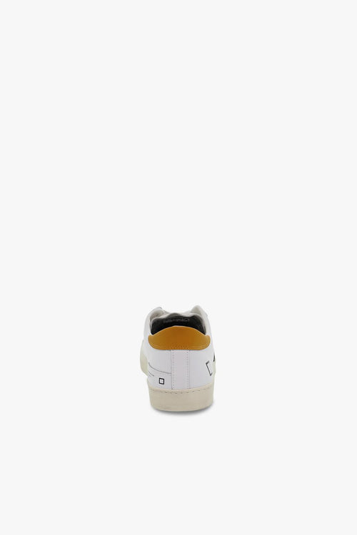 Sneakers HILL LOW CALF WHITE-ORANGE in pelle e camoscio bianco e arancio - 2