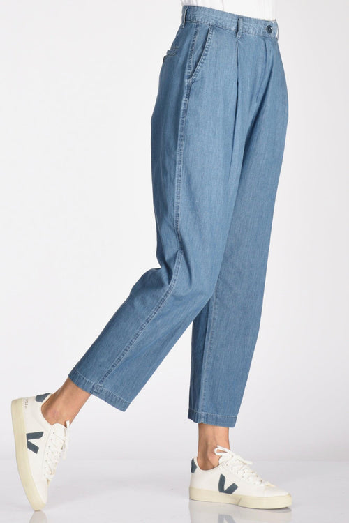 Pantalone Pinces Blu Jeans Donna