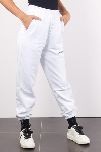 Pantalone Felpa Basico Bianco - 7