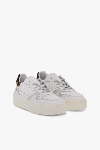 Sneakers STEP POP in pelle e laminato bianco e leopardato - 5